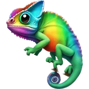 rainbow chameleon sticker