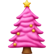 Pink Christmas tree sticker