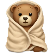 teddy bear in a beige blanket sticker