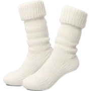 knitted pair cozy socks white sticker
