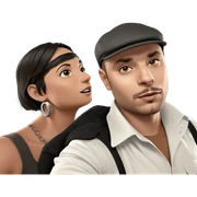 girl and boy in style sticker