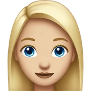 Girl with blue eyes, blonde straight hair  sticker