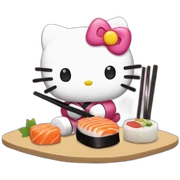 Hello kitty eat sushi  sticker