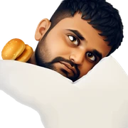 bearded boy enjoying food sticker