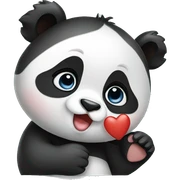 Baby panda giving a kiss sticker