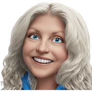 smiling girl with blue eyes sticker