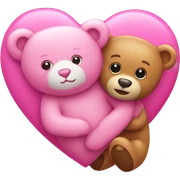 Pink heart with teddy bear sticker