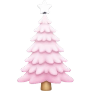 white and pink christmas tree sticker
