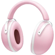 a pair of light pink and white winter earmuffs sticker