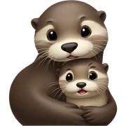 Otter with baby sticker