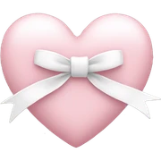 Pastel pink heart with white bow sticker
