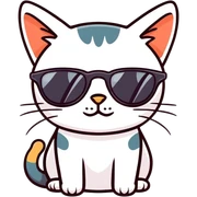 Cat with sunglasses sticker