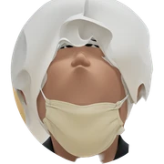 masked boy in focus sticker