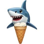shark ice cream cone sticker