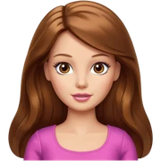 Barbie long brown hair hazel eyes  sticker
