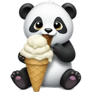 Panda eating ice cream sticker