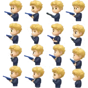 Little white boy with blonde curly hair and a nerf gun sticker