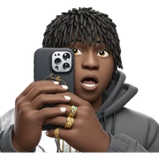 boy holding jewelry and phone sticker