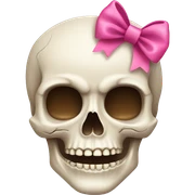 Skull with a pink bow sticker