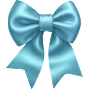 Light blue satin bow  sticker