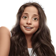 smiling maid with long hair sticker