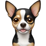 chihuahua black and brown with white neck sticker
