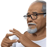 old man in white shirt sticker