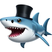 Shark with a top hat sticker