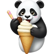 Panda eating ice cream sticker