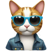 Cat with sunglasses sticker