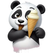 Panda eating ice cream sticker