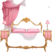 pink rococo bed sticker