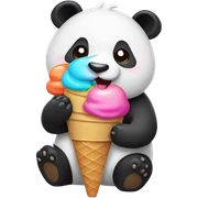 Panda eating ice cream sticker
