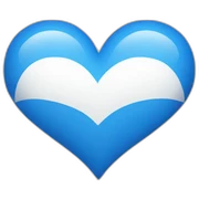 Blue and white heart sticker