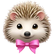 hedgehog with a pink bow sticker