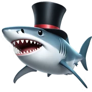Shark with a top hat sticker