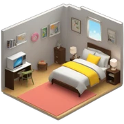 isometric-3d-cute-small-bedroom-teen-boy-interior sticker