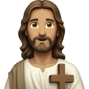 Jesus holding a cross sticker