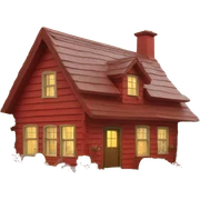 Red cottage sticker