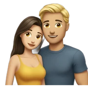 Blond man and brunette woman in love sticker