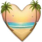 Beach heart sticker