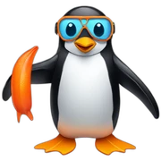 penguin with a snorkel sticker
