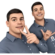 smiling boys in collared shirts sticker