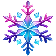 Gradient iridescent Pink violet blue crystal star snowflake  sticker