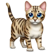 Seal Bengal cat with Blue eyes standing sticker