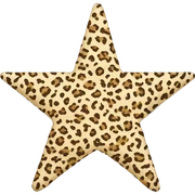 Leopard star sticker