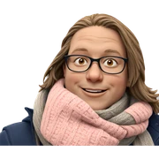 smiling boy in winter scarf sticker