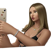 realistic girl with jewelry sticker