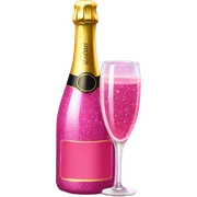 Hot pink glittery champagne  sticker