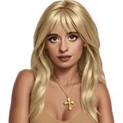 blonde girl with cross jewelry sticker